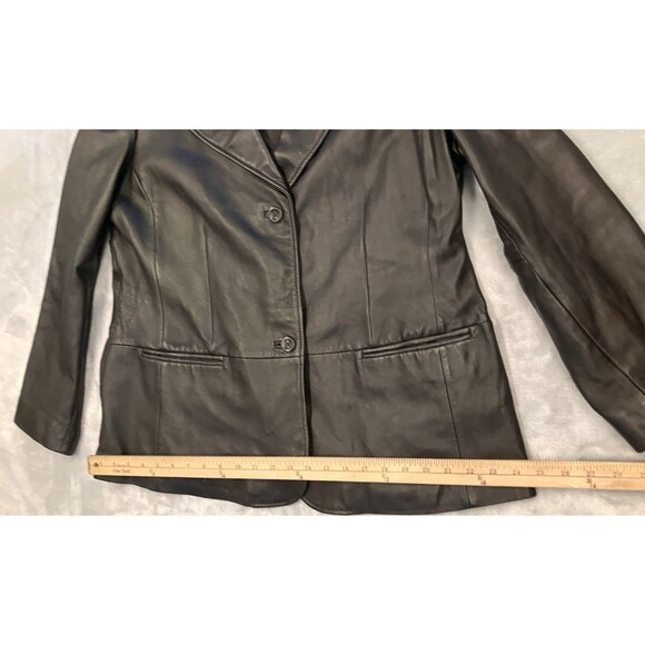 Old Navy Womens Genuine Leather Jacket 2 Button Black Size XXL - Picture 5 of 8